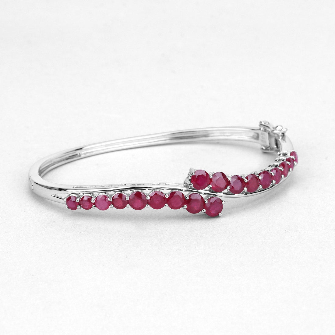 9.10 Carat Glass Filled Ruby .925 Sterling Silver Bangle by Bids.com