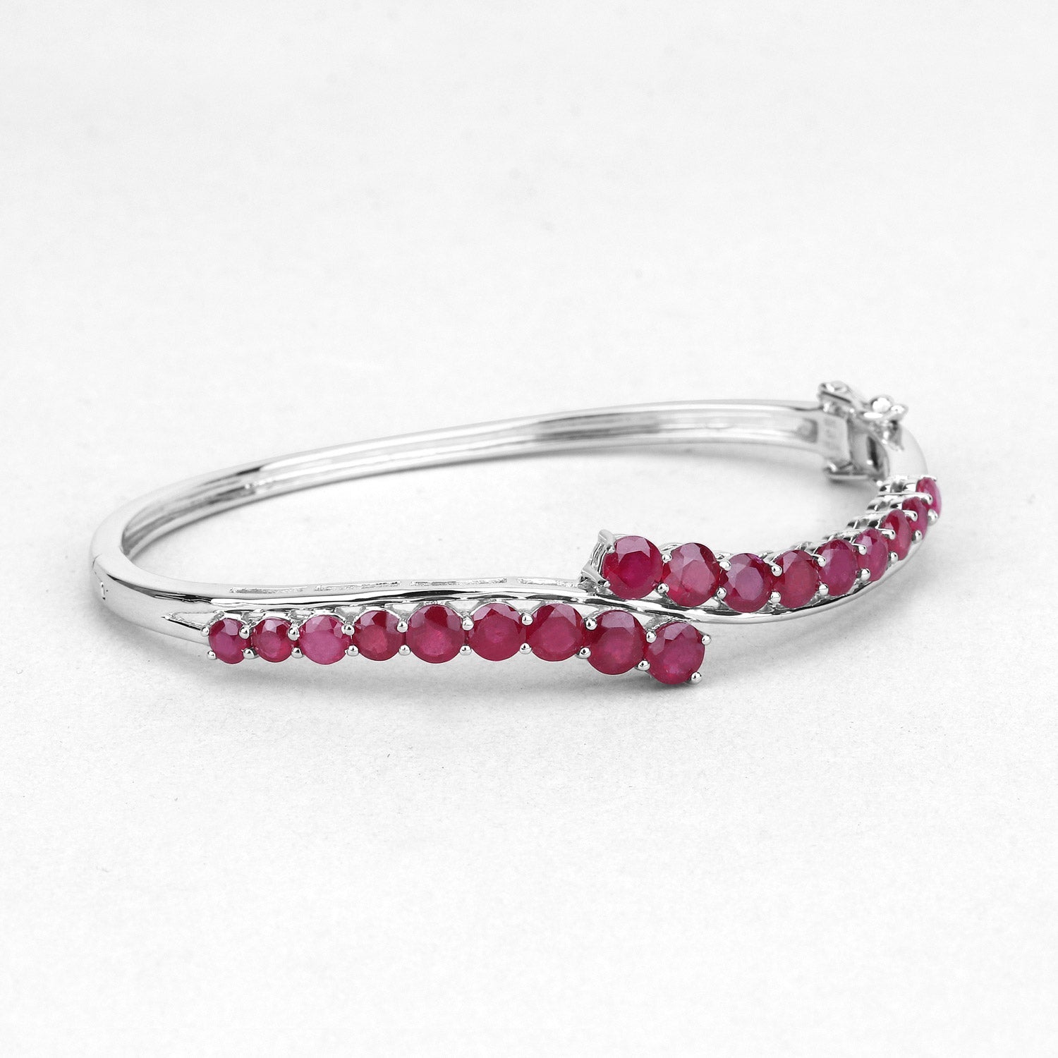 9.10 Carat Glass Filled Ruby .925 Sterling Silver Bangle by Bids.com