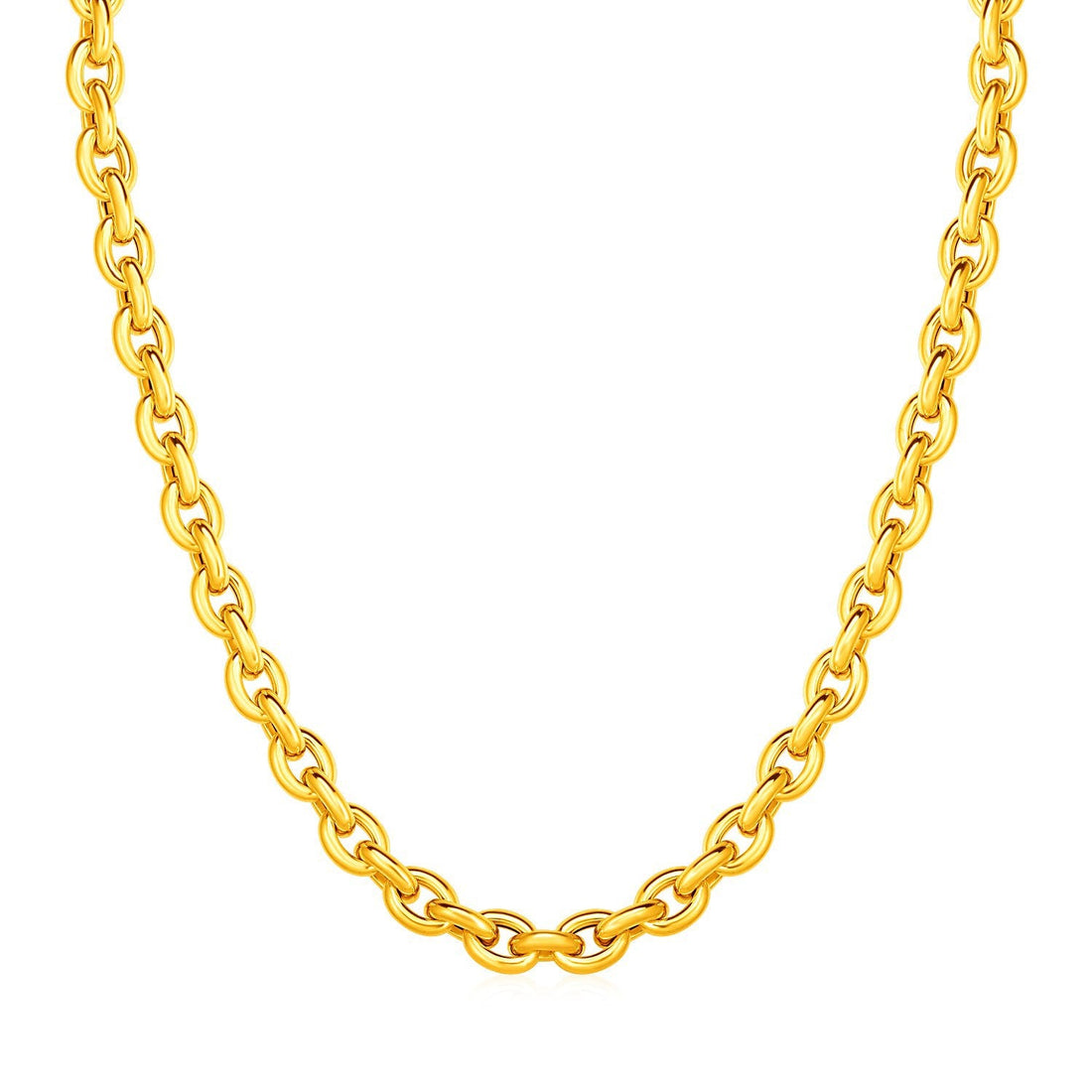 14k Yellow Gold Polished Oval Link Necklace by Bids.com