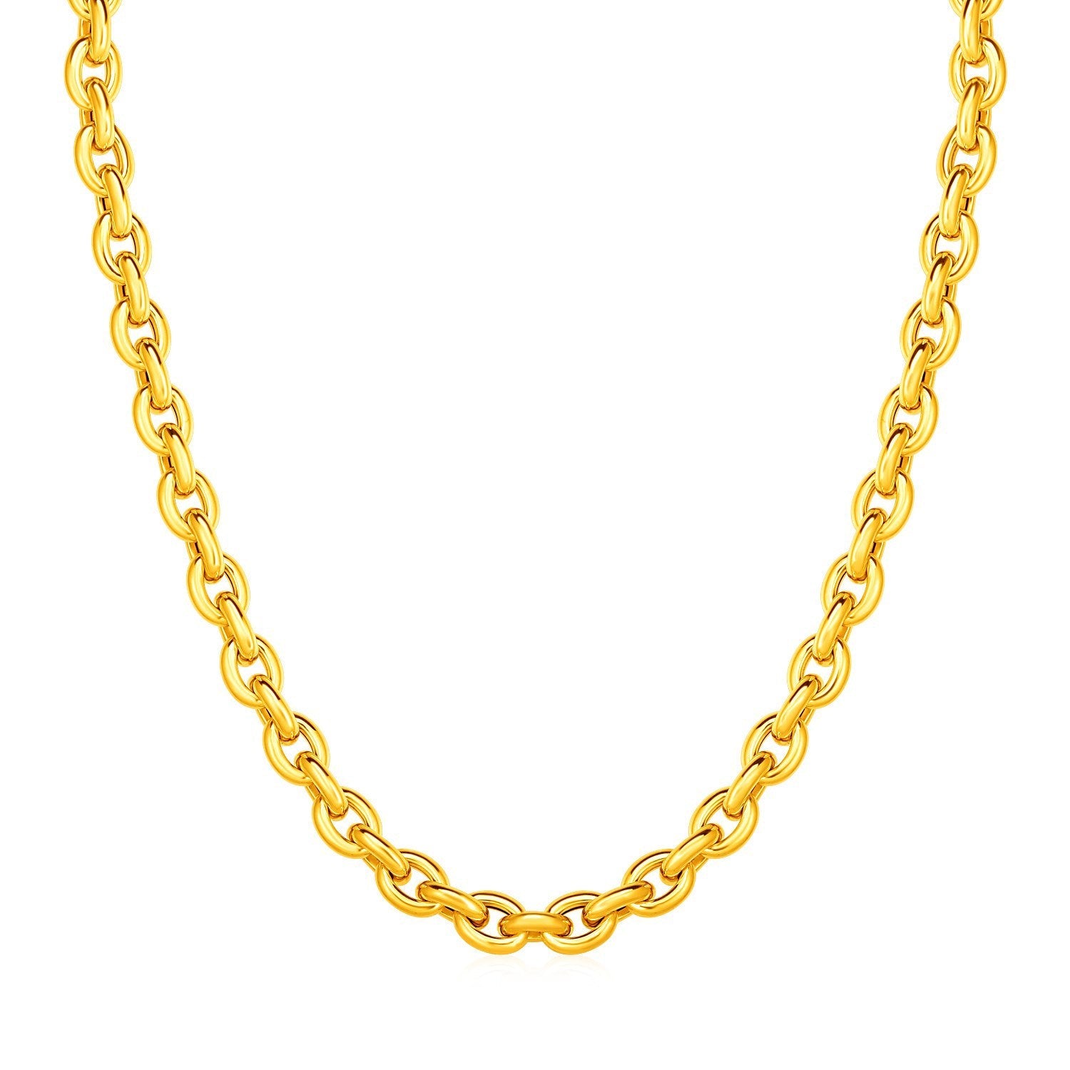 14k Yellow Gold Polished Oval Link Necklace by Bids.com