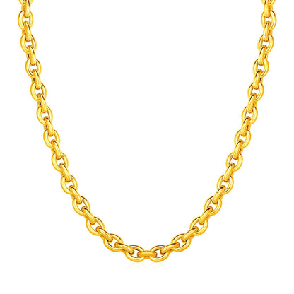 14k Yellow Gold Polished Oval Link Necklace by Bids.com