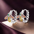 S925 Sterling Silver Enamel Blue Pavé Set CZ Earrings  DestGlow