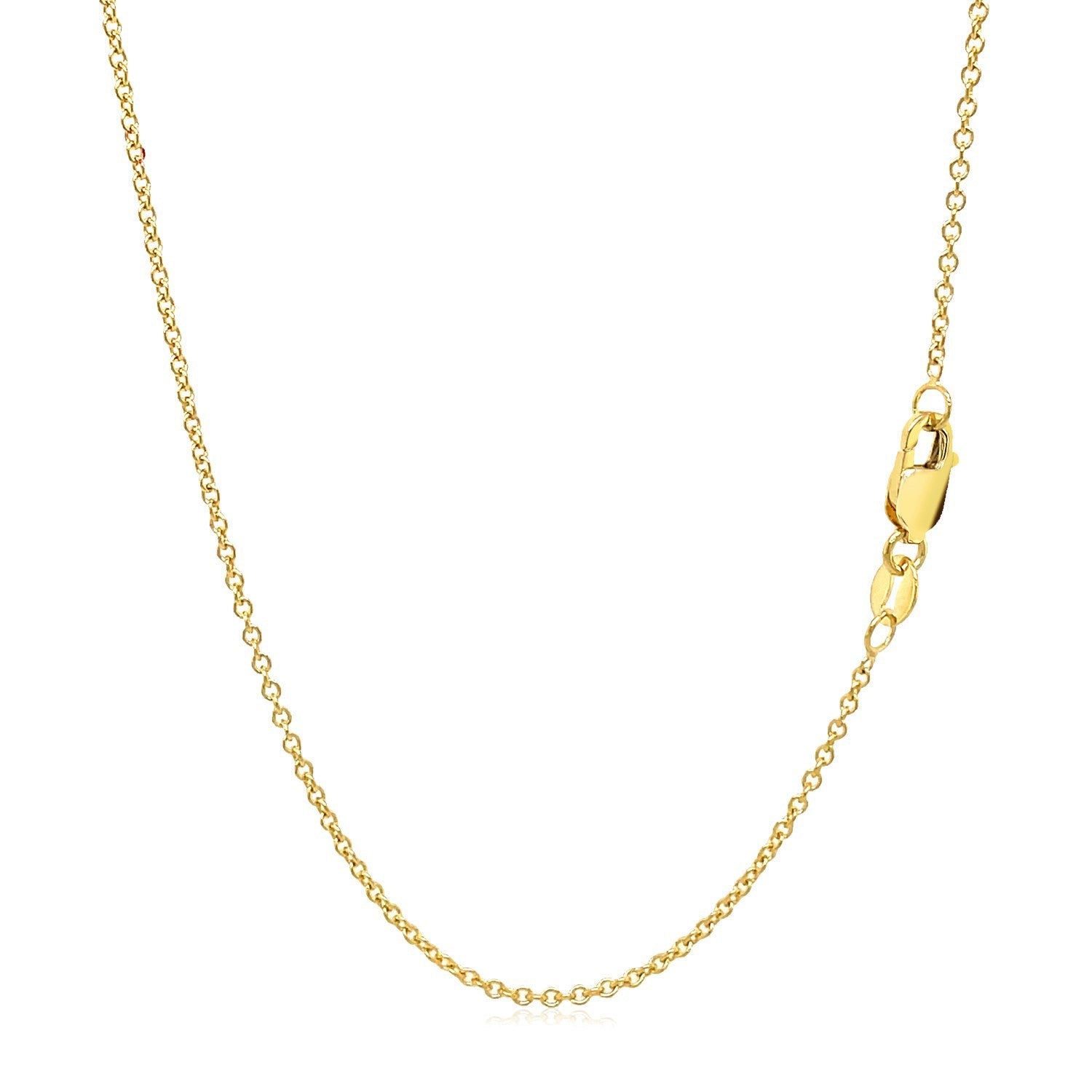 14k Yellow Gold Round Cable Link Chain 1.3mm by Bids.com