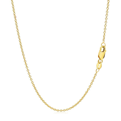 14k Yellow Gold Round Cable Link Chain 1.3mm by Bids.com