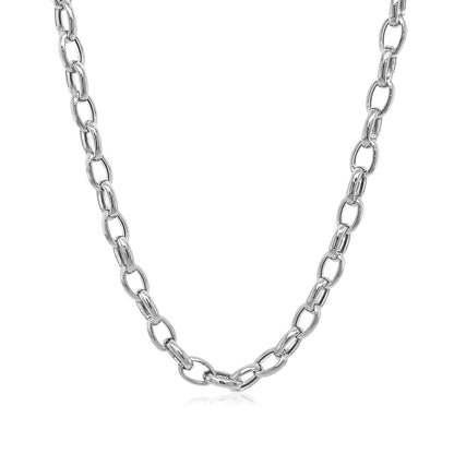 4.6mm 14k White Gold Oval Rolo Chain by Bids.com