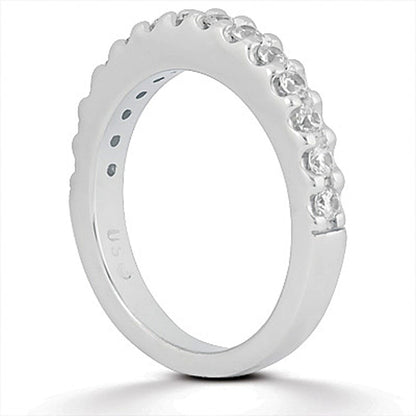 14k White Gold Shared Prong Diamond Wedding Ring Band by Bids.com