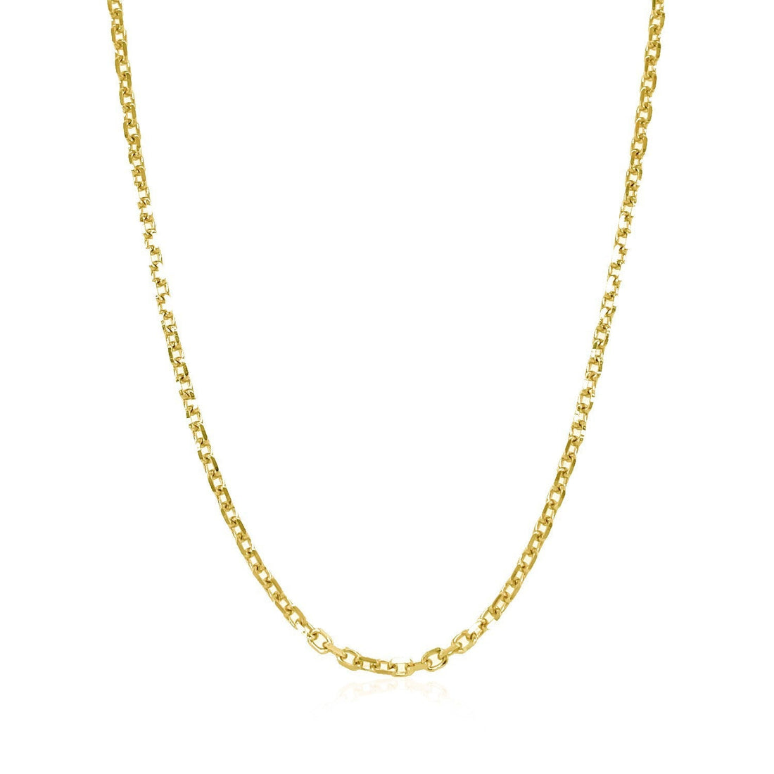 18k Yellow Gold Diamond Cut Cable Link Chain (1.90 mm) by Bids.com