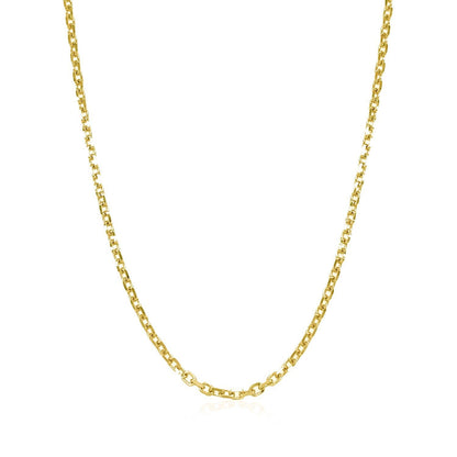 18k Yellow Gold Diamond Cut Cable Link Chain (1.90 mm) by Bids.com