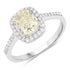 IGI Certified 2.05 Carat Genuine Light Yellow Diamond Center and 0.29cttw White Diamond 18K White Gold Ring (2.34cttw) by Bids.com