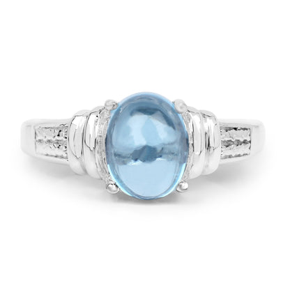 2.10 Carat Genuine Swiss Blue Topaz .925 Sterling Silver Ring by Bids.com