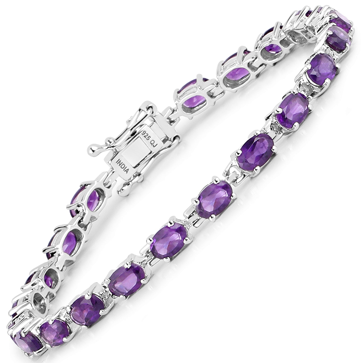 7.98 Carat Genuine Amethyst .925 Sterling Silver Bracelet by Bids.com