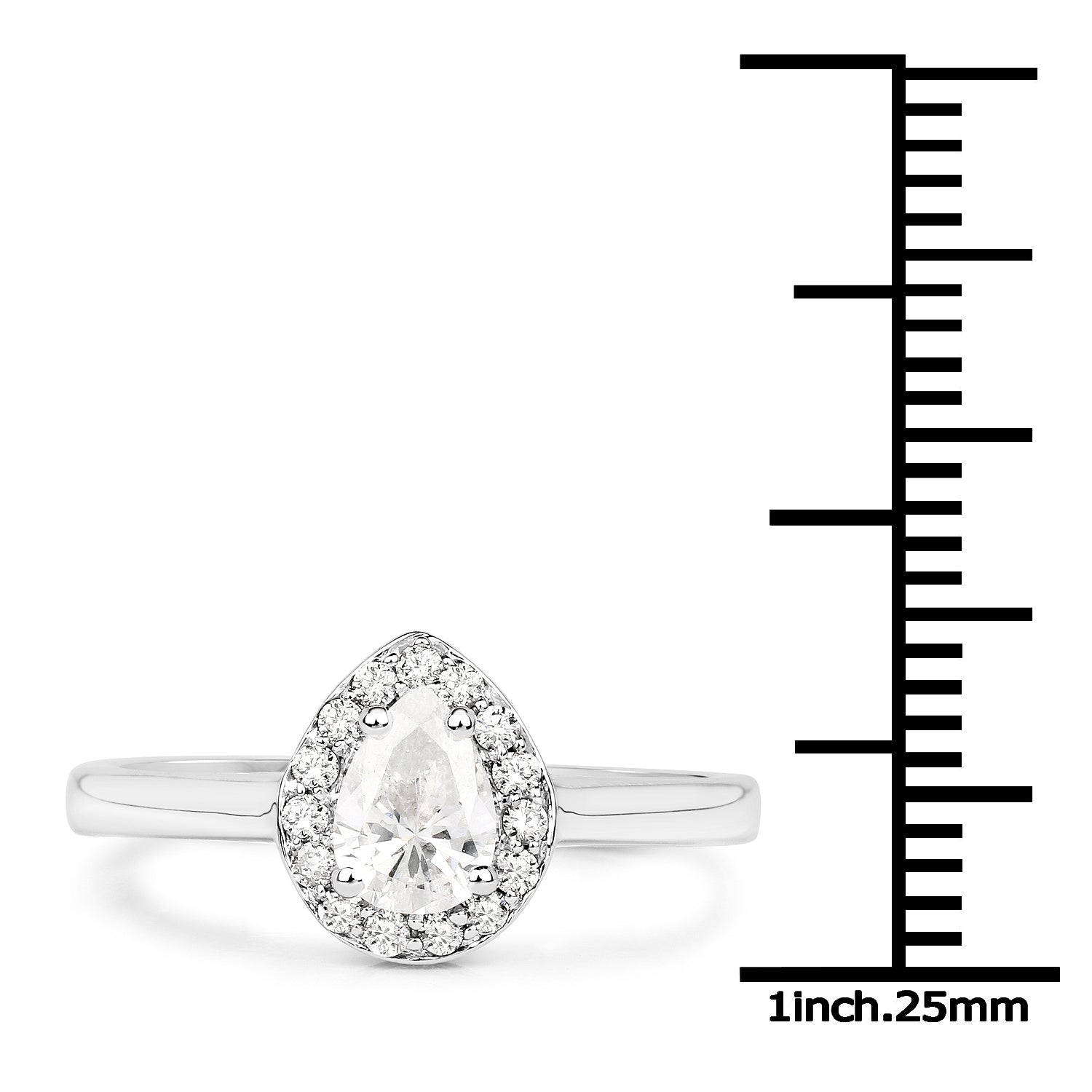 14K White Gold 0.64 Carat Genuine White Diamond Ring by Bids.com