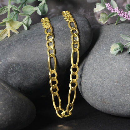 10K Yellow Gold Solid Figaro Chain (5.30 mm) by Bids.com