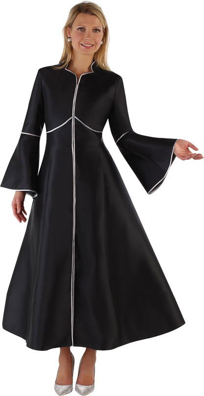 Elegant Plus Size One-Piece Cassock Robe with Rhinestone Trim- 4731W by Tally Taylor