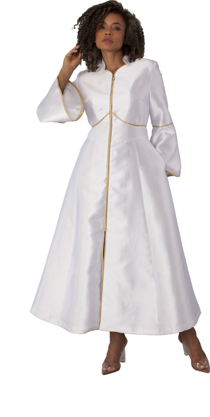 Elegant Plus Size One-Piece Cassock Robe with Rhinestone Trim- 4731W by Tally Taylor