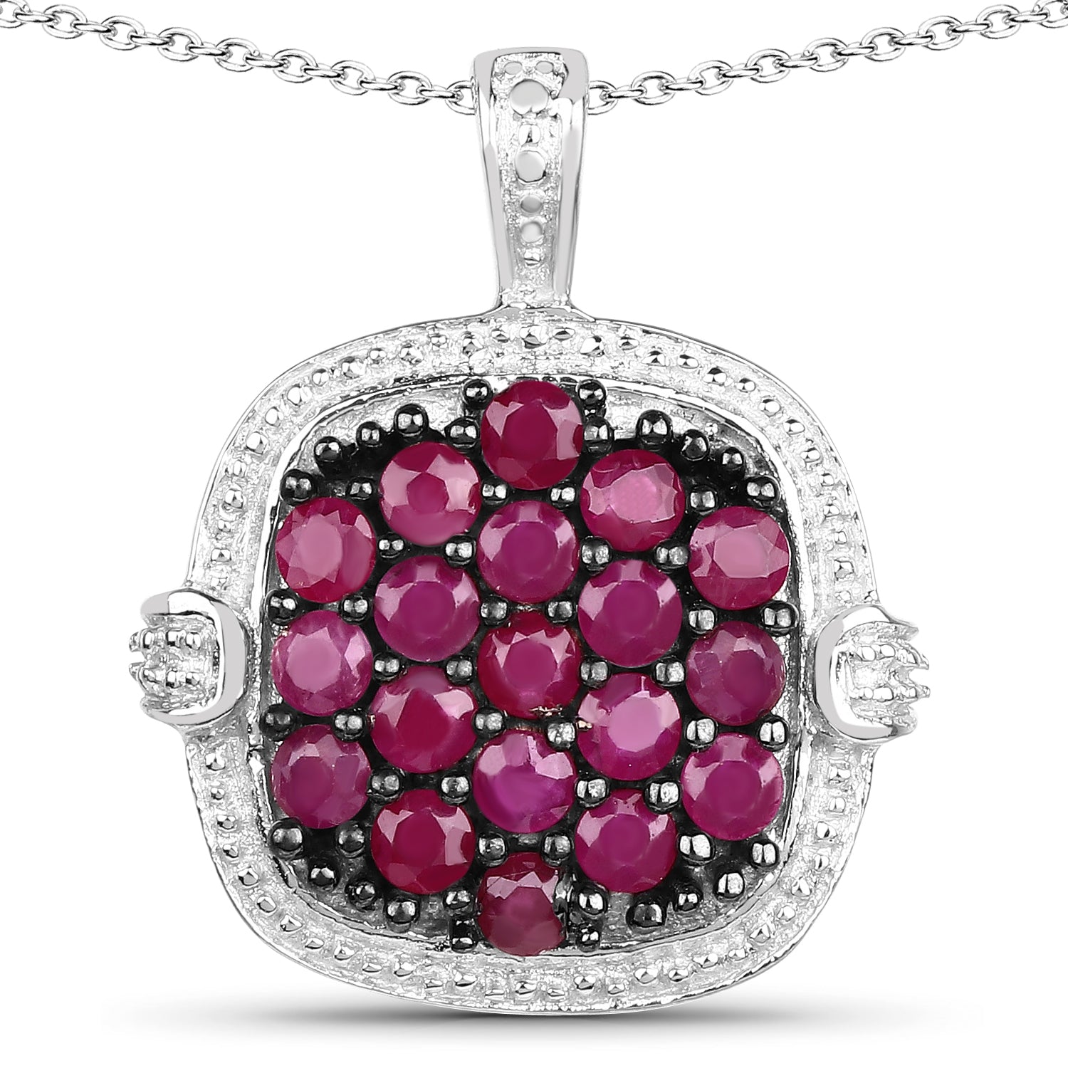 1.43 Carat Genuine Ruby .925 Sterling Silver Pendant  DestGlow