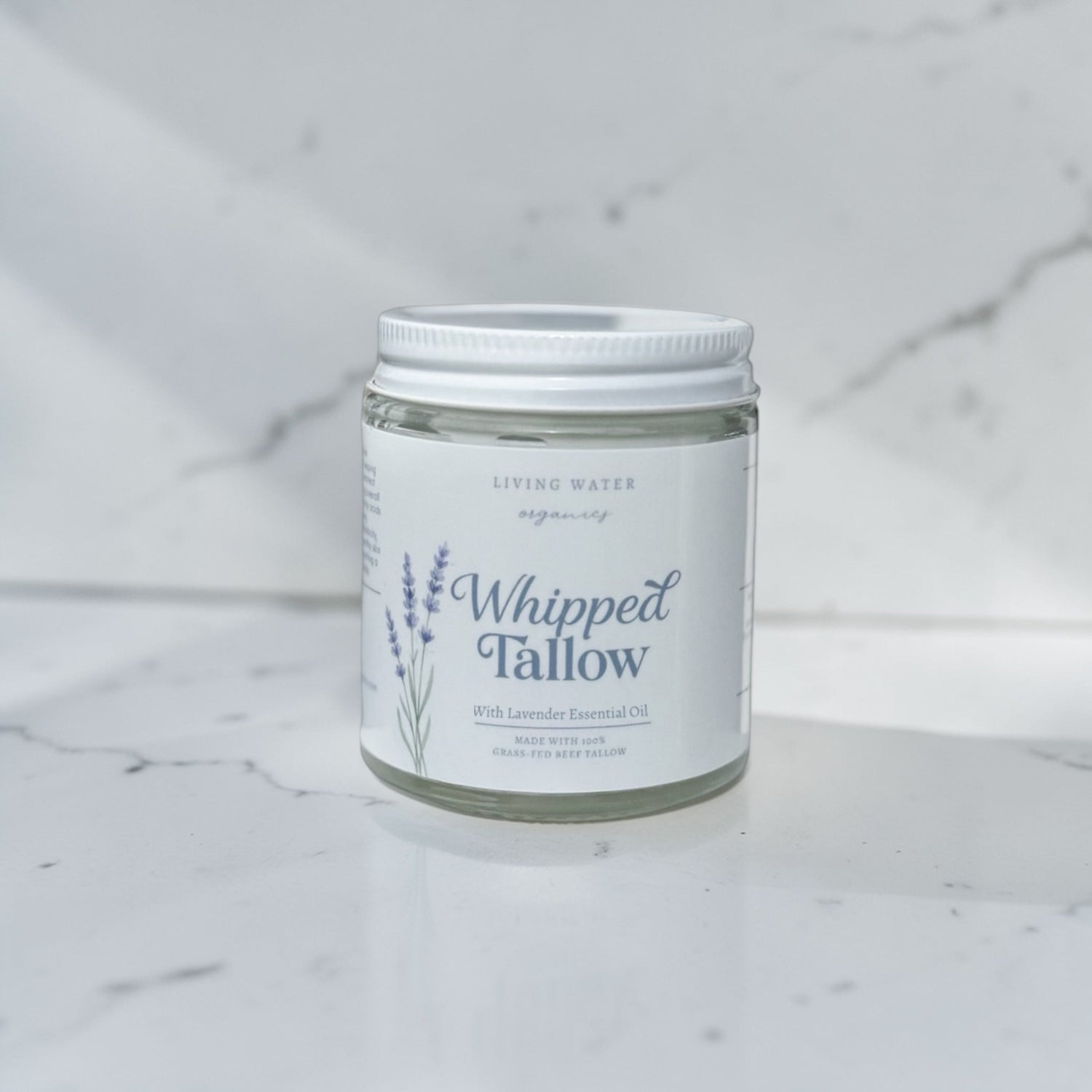 100% Grass Fed Whipped Tallow for Face, Hair, and Skin, Natural Tallow by Living Water Organics