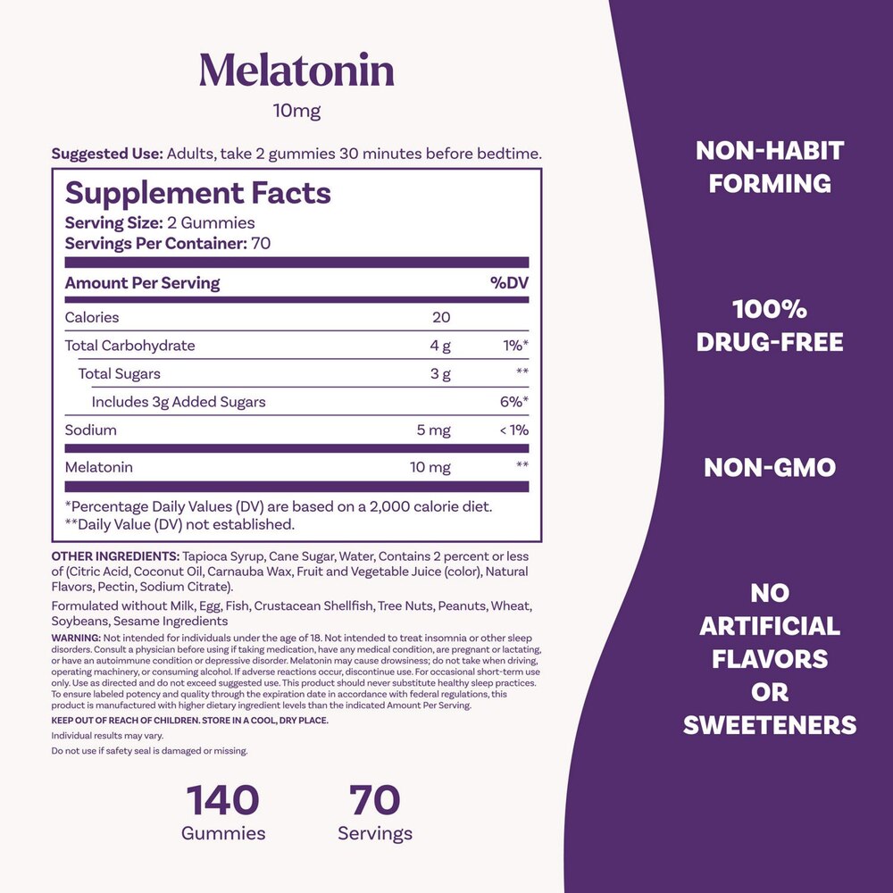 Natrol Melatonin 10mg Natural Sleep Support Gummies – 140ct by Top Vita Shop
