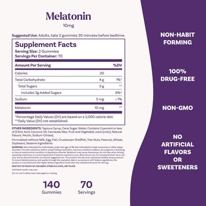 Natrol Melatonin 10mg Natural Sleep Support Gummies – 140ct by Top Vita Shop