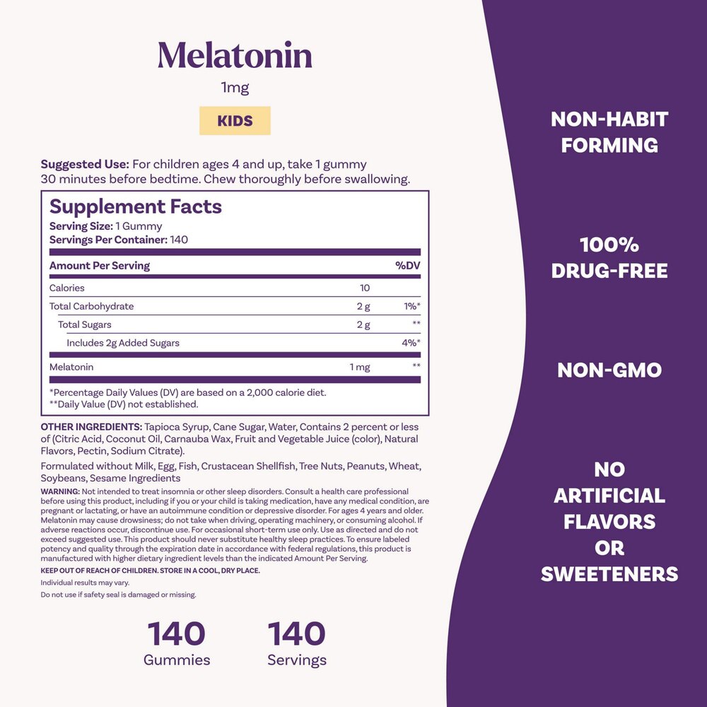Natrol Kids Melatonin Gummies 1mg – Berry | 140ct by Top Vita Shop