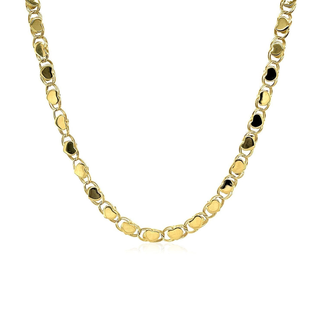 3.3mm 14k Yellow Gold Heart Chain  DestGlow