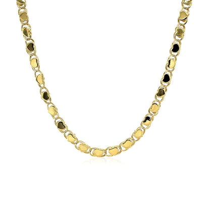 3.3mm 14k Yellow Gold Heart Chain  DestGlow
