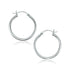 14k White Gold Polished Hoop Earrings (25 mm) by Bids.com