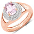2.17 Carat Genuine Kunzite and White Zircon .925 Sterling Silver Ring by Bids.com