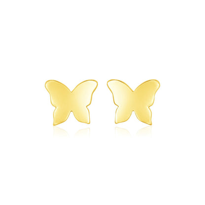 14k Yellow Gold Polished Butterfly Earrings by Bids.com