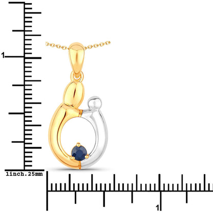 0.19 Carat Genuine Blue Sapphire .925 Sterling Silver Pendant by Bids.com