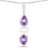 1.34 Carat Genuine Amethyst and Pearl .925 Sterling Silver Pendant  DestGlow