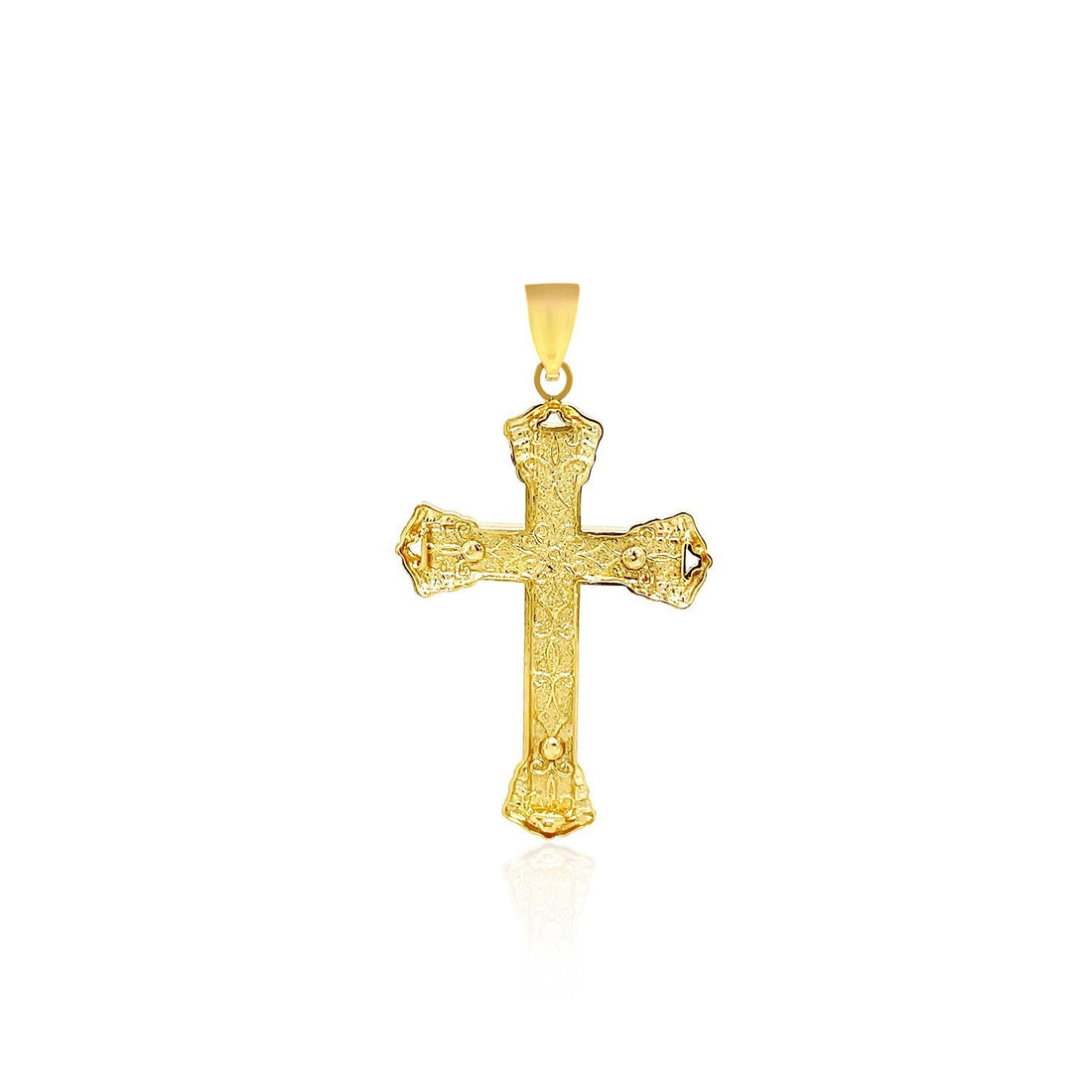 14k Yellow Gold Black Onyx Cross Pendant by Bids.com