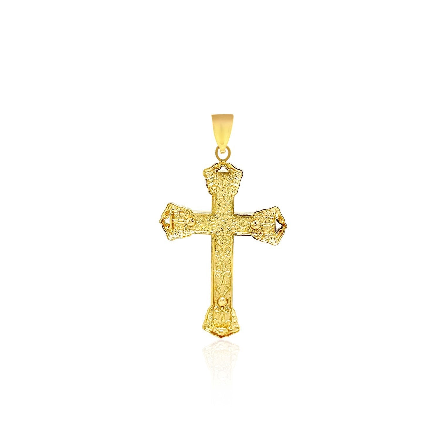 14k Yellow Gold Black Onyx Cross Pendant by Bids.com