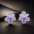 925 Sterling Silver Earrings with Nano Opal Stone and CZ, White Gold Plated, 0.7cm, for Women  DestGlow