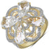 14K Yellow Gold Plated 6.69 Carat Genuine Crystal Quartz & White Diamond .925 Sterling Silver Ring by Bids.com