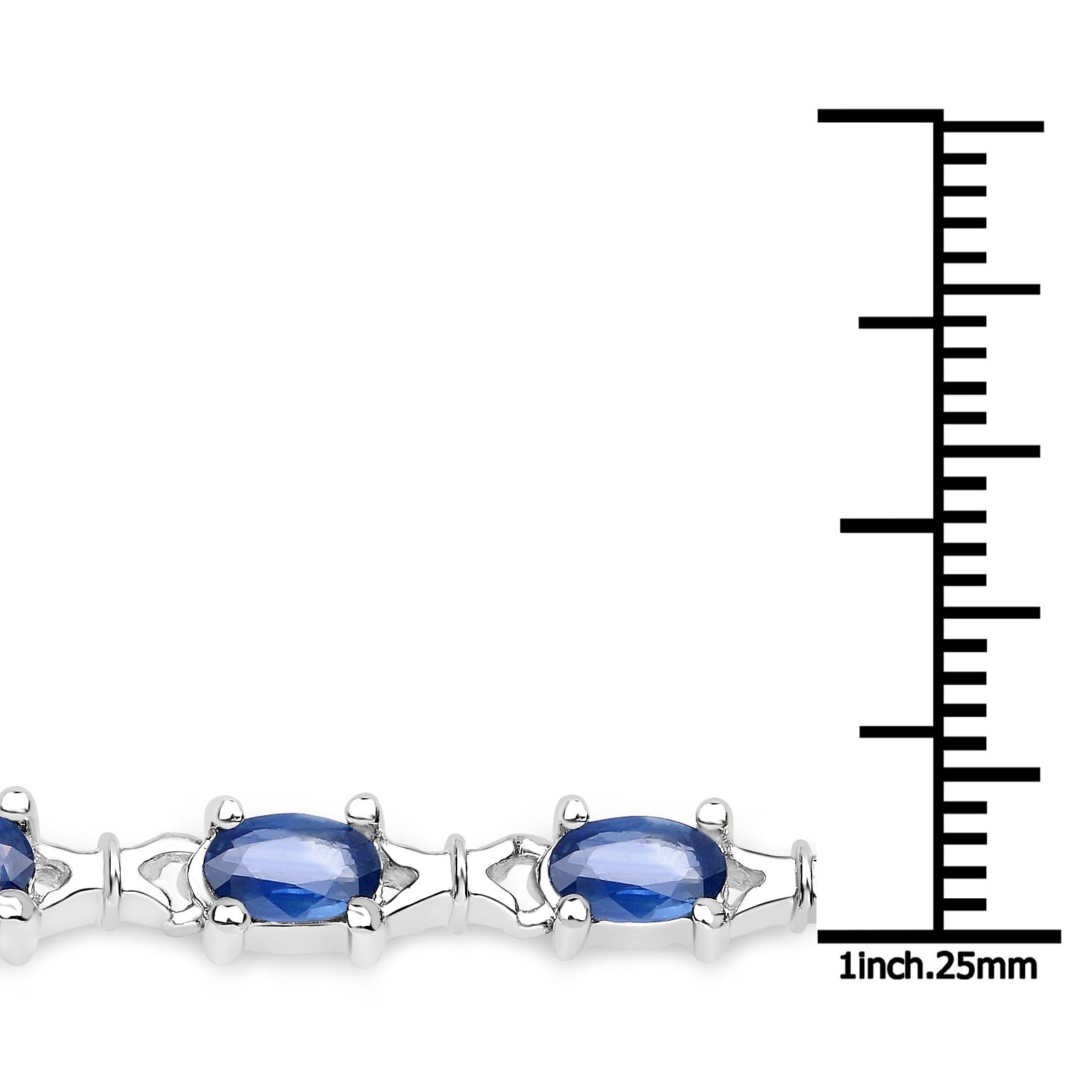 4.18 Carat Genuine Blue Sapphire .925 Sterling Silver Bracelet  DestGlow