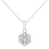 14KT White Gold 1/2 cttw Diamond Floral Cluster Pendant Necklace (HI, SI2-I1) by Bids.com