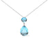 18K White Gold Diamond Accent and Round London Blue Topaz and Pear Cut Sky Blue Topaz Dangle Drop 18" Pendant Necklace (G-H Color, SI1-SI2 Clarity) by Bids.com