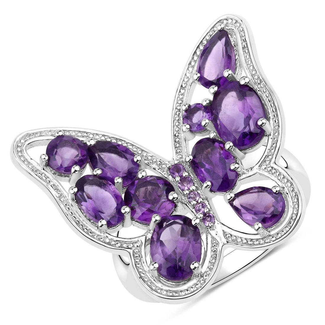 4.32 Carat Genuine Amethyst .925 Sterling Silver Ring by Bids.com