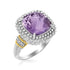 18k Yellow Gold & Sterling Silver Popcorn Ring with Amethyst and Diamond Accents by Bids.com