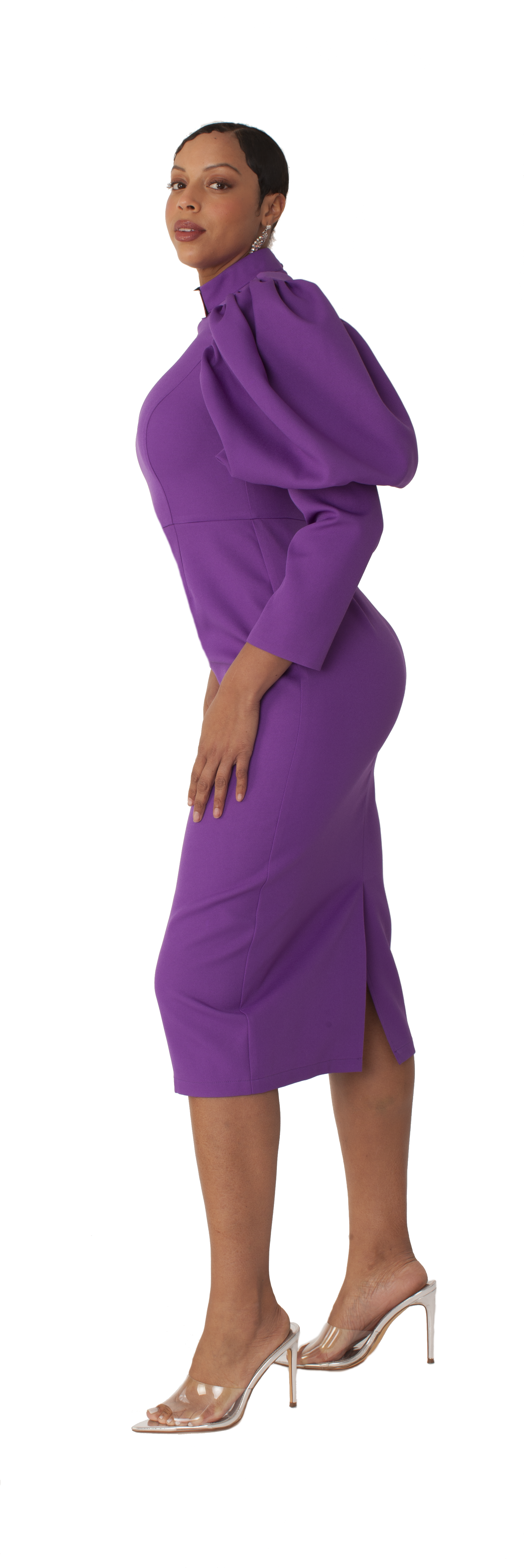 Clergy Dress with Puff Sleeves and Classic Collar- 4813 by Tally Taylor
