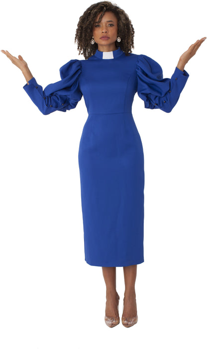 Clergy Dress with Puff Sleeves and Classic Collar- 4813 by Tally Taylor
