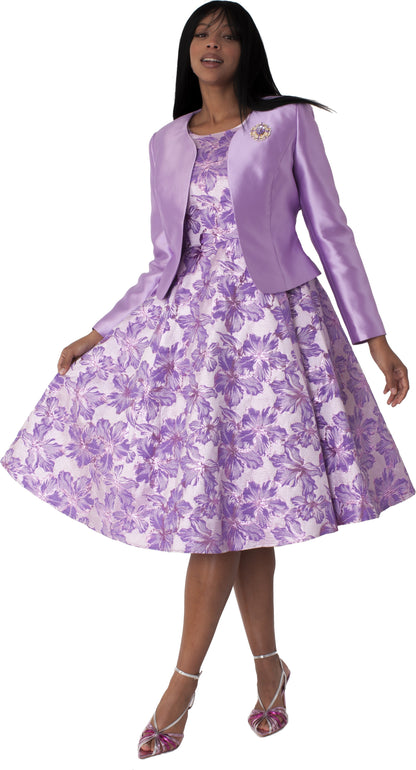 Plus Size Floral Brocade Church Dress with Jacket- 4819W by Tally Taylor