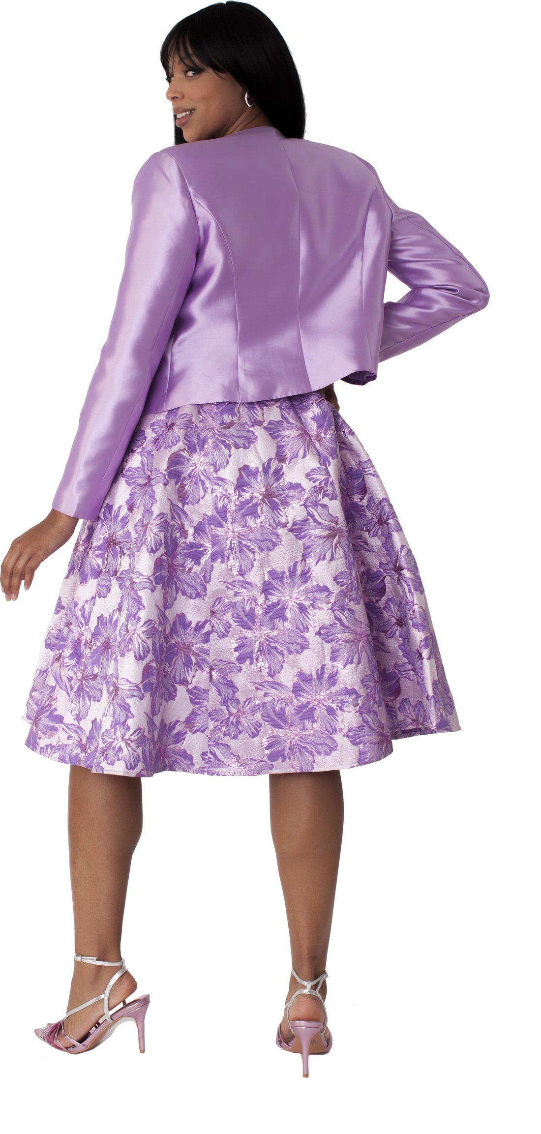 Plus Size Floral Brocade Church Dress with Jacket- 4819W by Tally Taylor