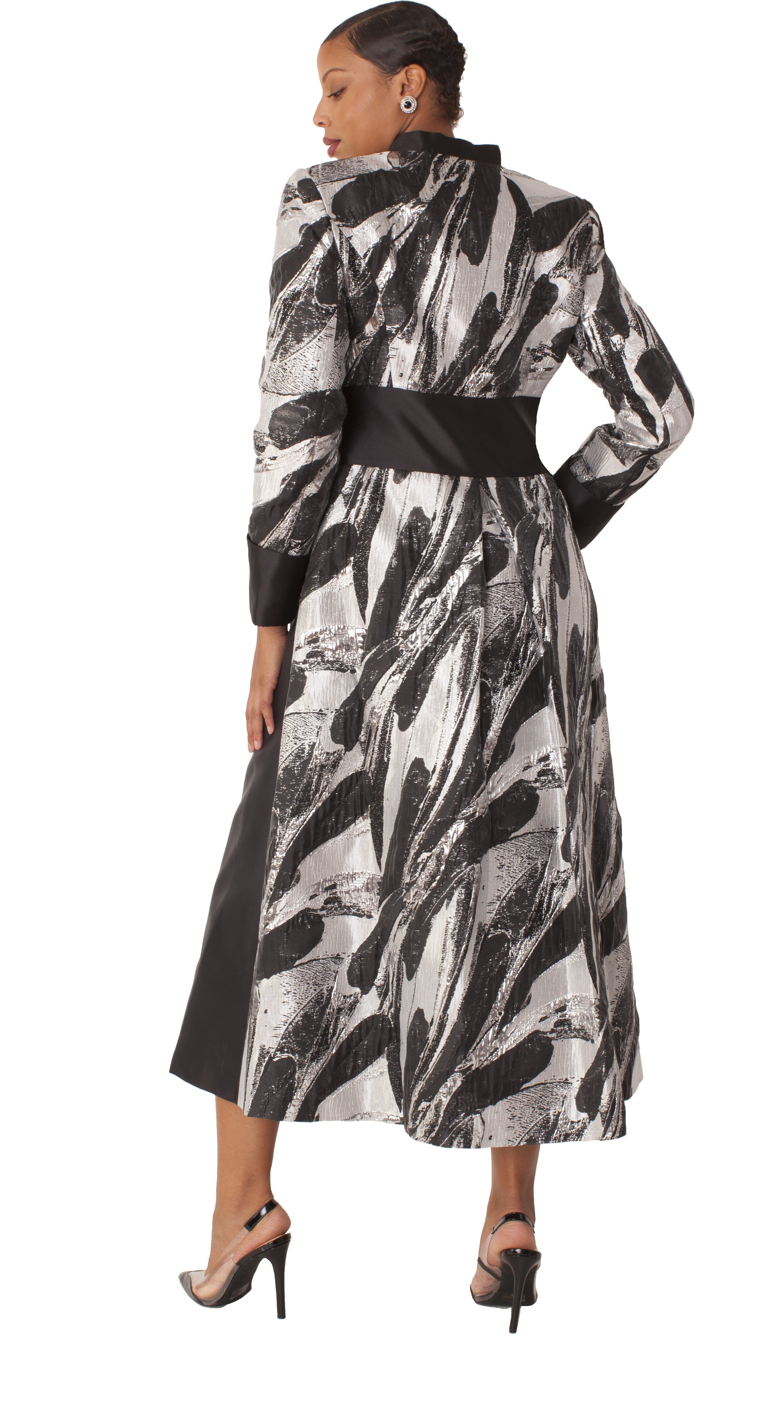Brocade Clergy Robe with Cross Brooch for Women – 4821 by Tally Taylor