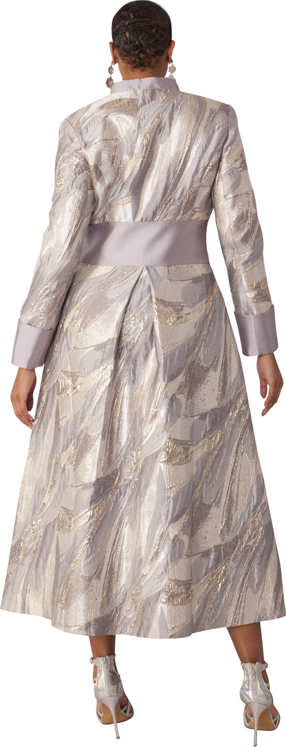 Plus Size Brocade Clergy Robe with Cross Brooch – 4821W by Tally Taylor