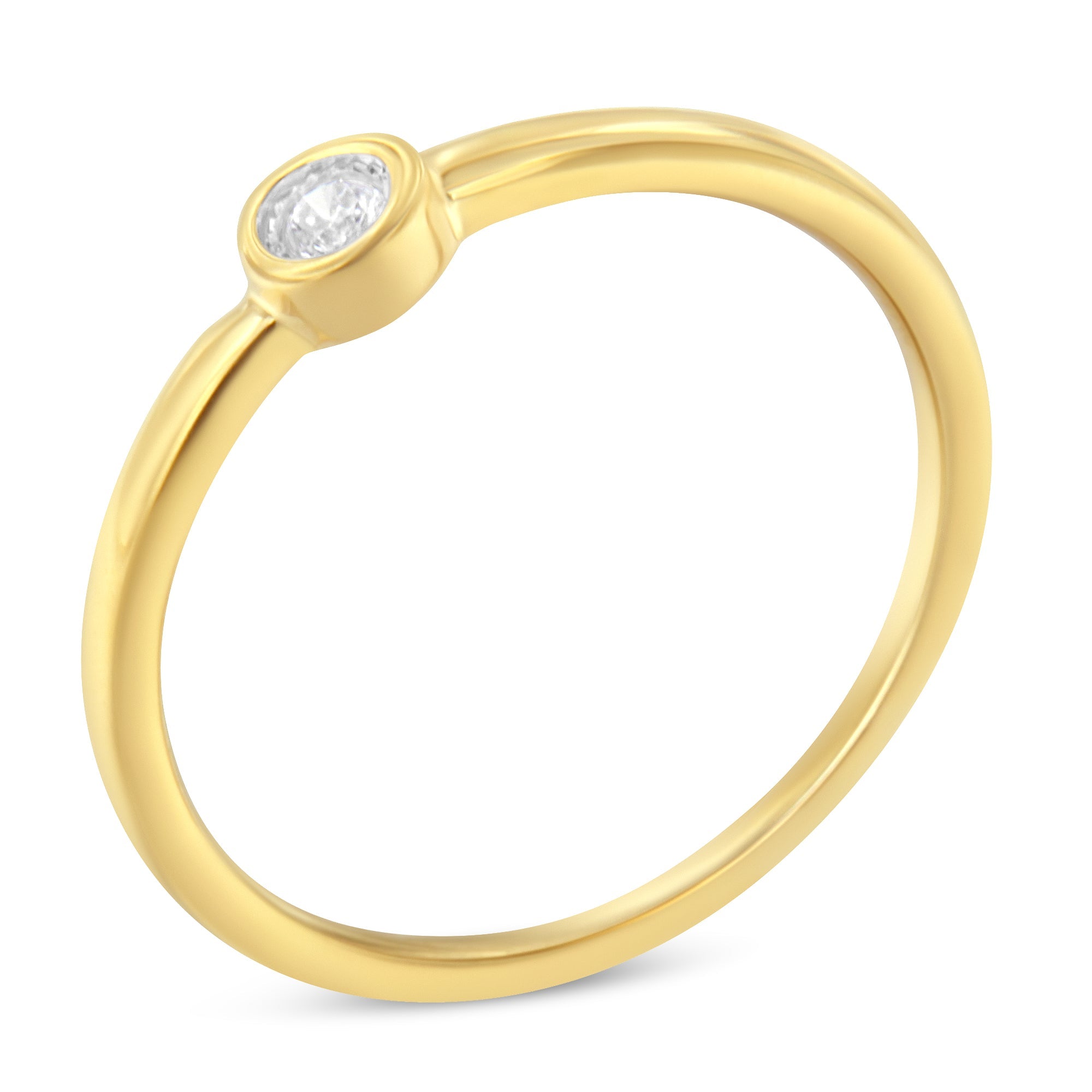 14K Yellow Gold Plated .925 Sterling Silver Miracle Set Diamond Ring (1/20 Cttw, J-K Color, I1-I2 Clarity) - Size 6 by Bids.com