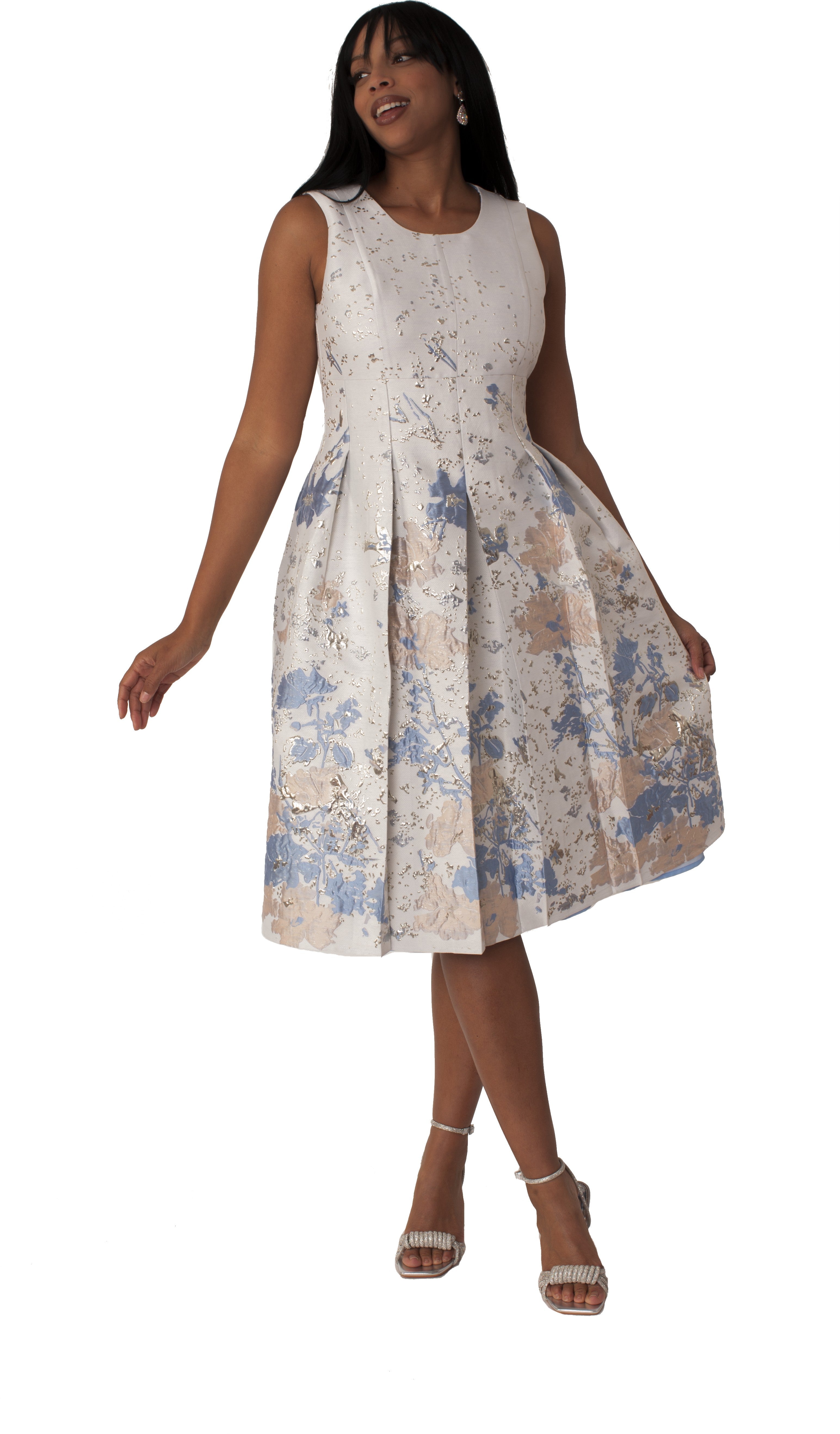 Plus Size Brocade Dress Set with Jacket &amp; Brooch - 4830W by Tally Taylor
