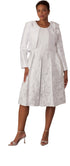 Plus Size Brocade Dress Set with Jacket & Brooch - 4830W by Tally Taylor