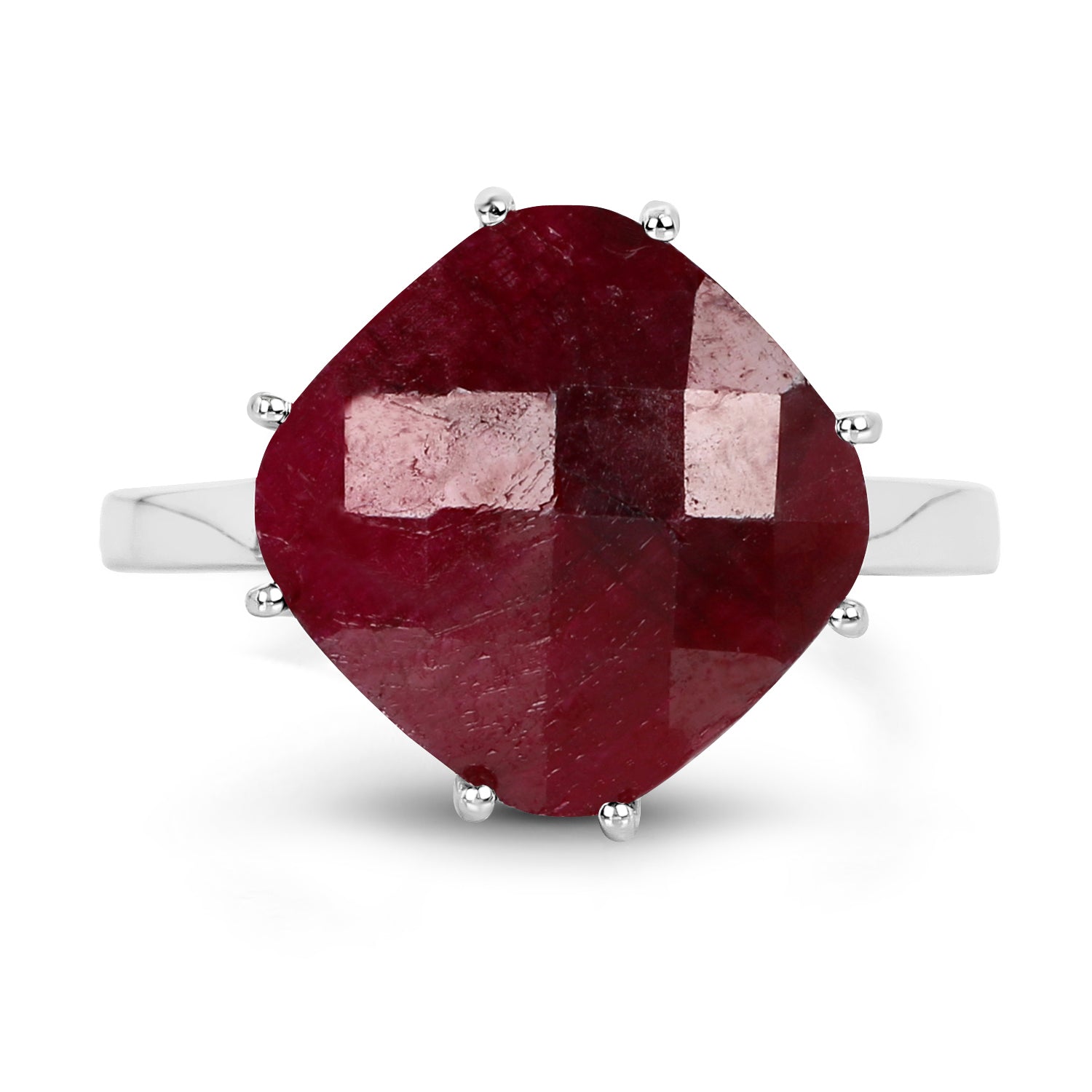 8.20 Carat Dyed Ruby .925 Sterling Silver Ring by Bids.com